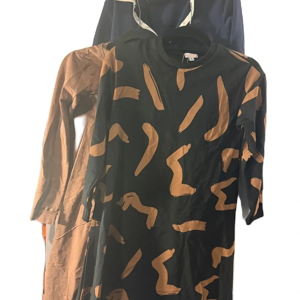 Tottini NWOT Black, Brown, Navy Patterned Dress bundle of 3
